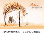 hello a gold autumn. autumn... | Shutterstock .eps vector #1834705081