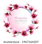 beautiful pink magnolia getting ... | Shutterstock .eps vector #1967164207