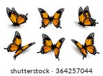 six butterflies set. vector.
