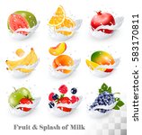 big collection icons of fruit... | Shutterstock .eps vector #583170811