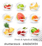 big collection of fruit in a... | Shutterstock .eps vector #646065454
