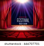 a theater stage with a red... | Shutterstock .eps vector #666707701