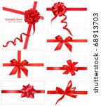 big collection of red gift bows.... | Shutterstock . vector #68913703