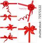 big set of red gift bows with... | Shutterstock .eps vector #72572122