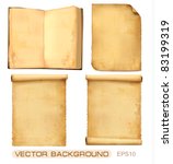 set of old paper sheets. vector ... | Shutterstock .eps vector #83199319