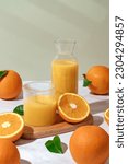 Fresh orange juice in a glass...