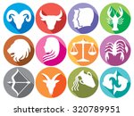 zodiac signs flat buttons  set... | Shutterstock .eps vector #320789951