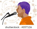 vector image of singer's profile | Shutterstock .eps vector #4357126