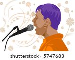 vector image of singer's profile | Shutterstock . vector #5747683