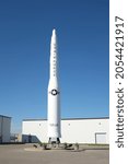 Small photo of FARGO, NORTH DAKOTA - 4 OCT 2021: Minuteman Missile at the Fargo Air Museum, located at Hector International Airport.