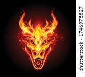 legendary fire dragon head on... | Shutterstock .eps vector #1746975527