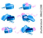 set of blue boxes in heart... | Shutterstock .eps vector #88621288