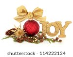 Christmas Joy Glitter Sign With ...