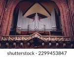 Small photo of Organ in the main nave of old european catholic church