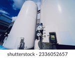 Small photo of Liquid nitrogen tanks and heat exchanger coils for producing industrial gas