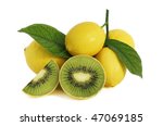 funny mix of kiwi and lemons | Shutterstock . vector #47069185