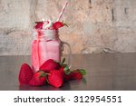 decadent pink strawberry milkshake