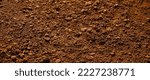 Small photo of Grungy old blank bad wet distress dark red thirst turf terra path way text space. Close up top detail macro view broken dry mire clod eco waste fertile plant thirsty barren steppe famine desert lawn