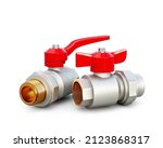 two plumbing valves with... | Shutterstock . vector #2123868317