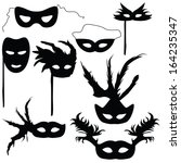 collection of silhouettes... | Shutterstock .eps vector #164235347