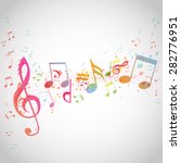 various music notes on stave ... | Shutterstock .eps vector #282776951