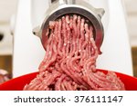 closeup of minced meat coming... | Shutterstock . vector #376111147