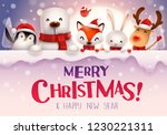 merry christmas  christmas cute ... | Shutterstock .eps vector #1230221311