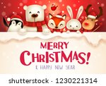 merry christmas  christmas cute ... | Shutterstock .eps vector #1230221314