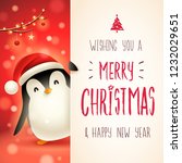 cute little penguin with big... | Shutterstock .eps vector #1232029651