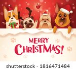 merry christmas  dogs and... | Shutterstock .eps vector #1816471484