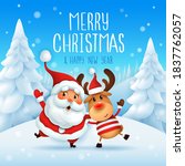 merry christmas  santa claus... | Shutterstock .eps vector #1837762057