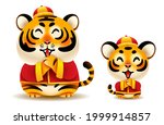 cute tiger and tiger cub with... | Shutterstock .eps vector #1999914857