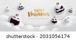 happy halloween. group of 3d... | Shutterstock .eps vector #2031056174