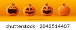 pumpkin set of halloween   fun... | Shutterstock .eps vector #2042514407