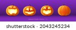 pumpkin set of halloween   fun... | Shutterstock .eps vector #2043245234