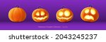 pumpkin set of halloween  ... | Shutterstock .eps vector #2043245237