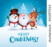 merry christmas  happy... | Shutterstock .eps vector #341097014