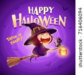 happy halloween. halloween... | Shutterstock .eps vector #716406094