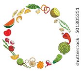 color vegetables circle icon.... | Shutterstock . vector #501305251