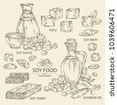collection of different soy... | Shutterstock .eps vector #1039606471