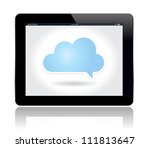 tablet with cloud sign.vector... | Shutterstock .eps vector #111813647