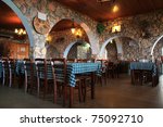 greek tavern in larnaca cyprus. | Shutterstock . vector #75092710