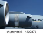 us air force cargo plane jet engine detail