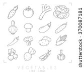 set of line vegetable icons.... | Shutterstock .eps vector #370087181