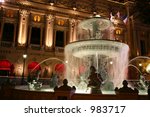 Parisian Fountain At Night