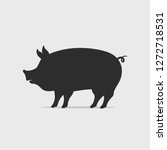 Pig Silhouette Vector...