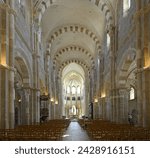 Small photo of VEZELAY, SPAIN - JUNE 5, 2023: Basilica Ste Madeleine of Vezelay - France, Burgundy, UNESCO World Heritage Site