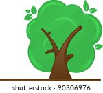 abstract green tree on white... | Shutterstock .eps vector #90306976