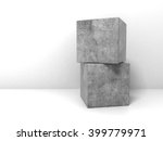 Two Concrete Cubes At White...