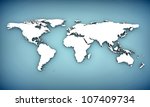 world map with extrude... | Shutterstock . vector #107409734